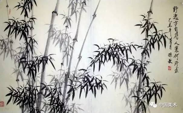 板橋畫竹，多不亂，少不疏，秀勁絕倫